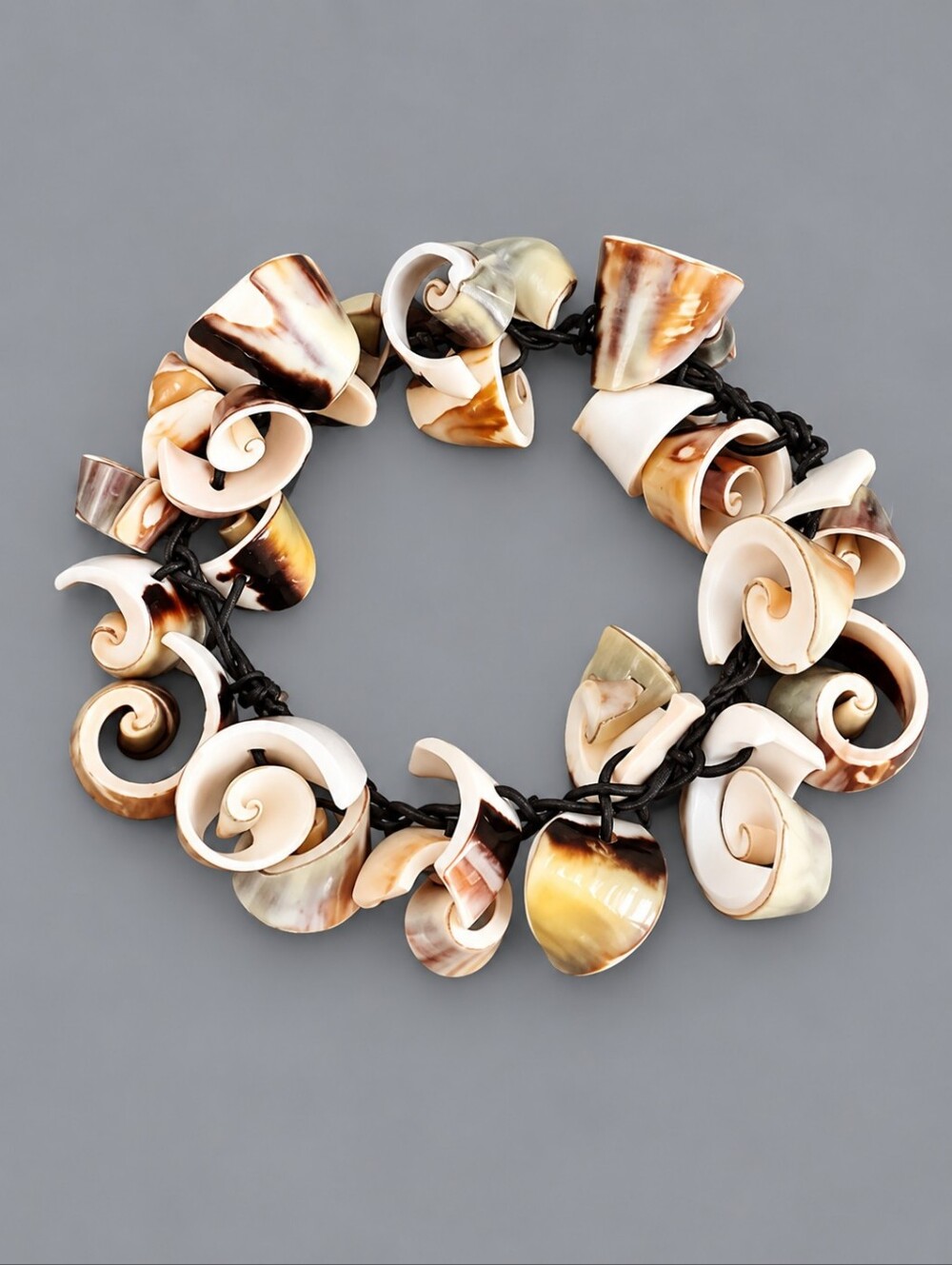 Vintage Curled Shell Mermaidcore Fantasy Stretch Bracelet